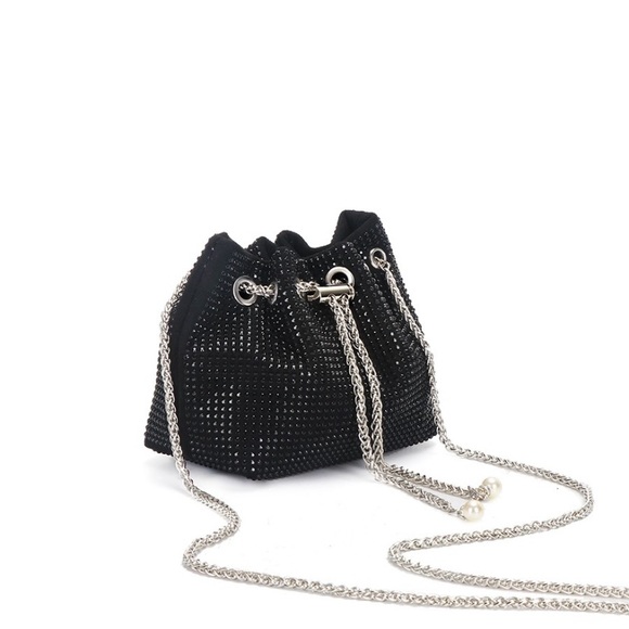 Black Rhinstone sling cum potli bag - Picture 11 of 17